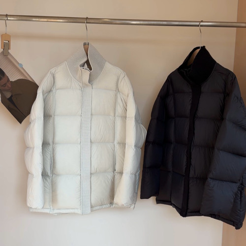 670#671#672 针织立领拼接羽绒服女中长款2025冬季新款极简风外套