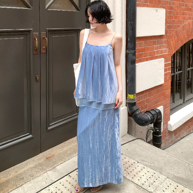 酒午自制法式复古2025春夏季新款吊带上衣+高腰半身裙两件套装女