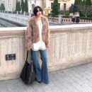 新款 拖地裤 高腰加绒加厚修身 微喇裤 女 牛仔裤 酒午优雅复古2025冬季