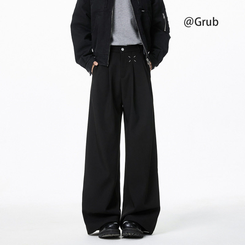 马吉拉cleanfit黑色西裤男春垂感宽松休闲职业西装长裤高级感裤子