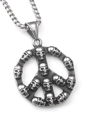 不锈钢反战和平男女项链钛钢