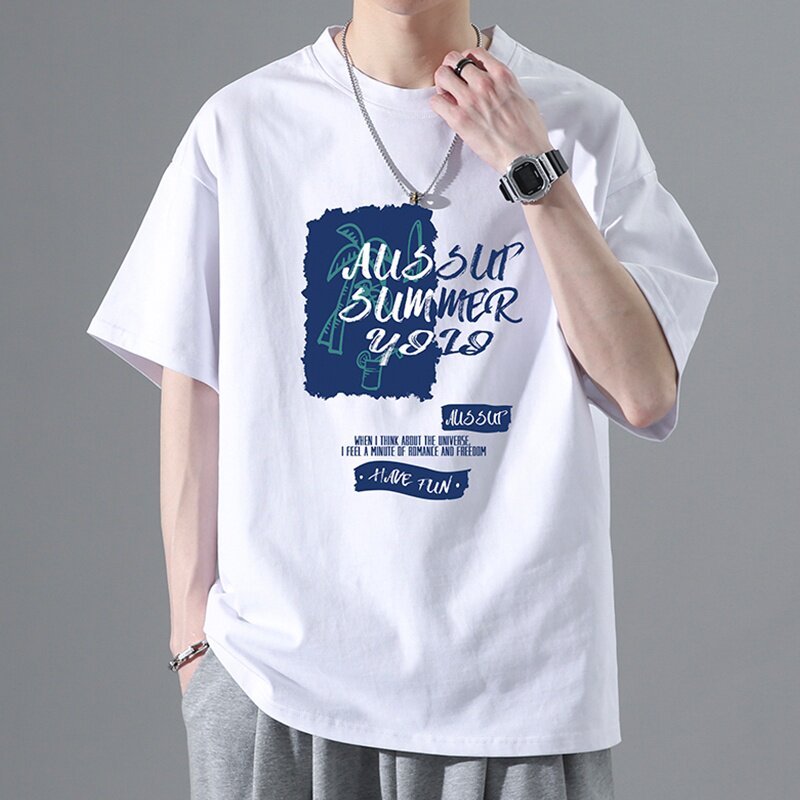 耐克顿纯棉短袖t恤男夏季新款潮牌港风宽松半袖休闲百搭透气体恤