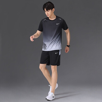 耐克顿运动套装男夏季跑步两件套