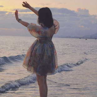 慕夏美人Selkie ocean2023年春夏气质名媛风法蓬蓬在逃公主连衣裙