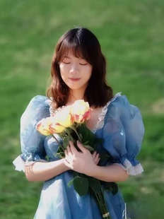 2024年夏Selkie ocean荷塘芙蓉在逃公主蕾丝滚边泡袖连衣裙女