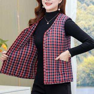 加厚妈妈秋冬夹棉保暖大码 马夹女马甲背心宽松内胆坎肩外套