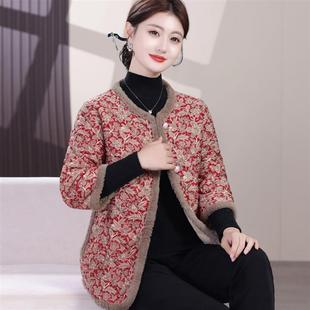 加绒加厚七分袖 棉衣女冬装 棉袄外套 棉马夹外套老人短袖 中老年半袖