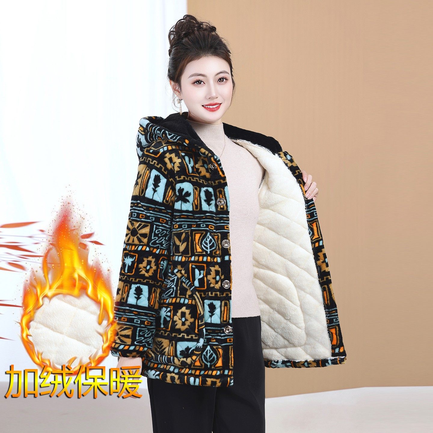 新款围裙加绒加厚厨房成人女工作服罩衣冬天外穿羽绒服护衣防寒,居家日用,防护服,淘宝优惠券,粉丝福利购,淘宝优惠卷