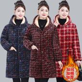 冬季 加厚棉服家居服棉袄 棉衣妈妈装 中长款 加绒罩衣中老年女大码