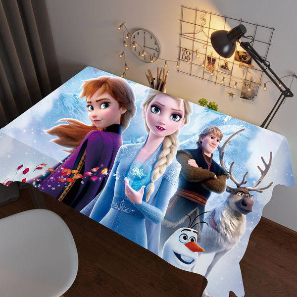 迪士尼冰雪奇缘书桌布儿童房桌布爱莎公主长方形卡通艾莎台布盖布