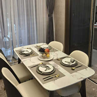 和庭灰色餐垫简约现代轻奢高档餐厅西餐盘刀叉样板房牛排餐具垫