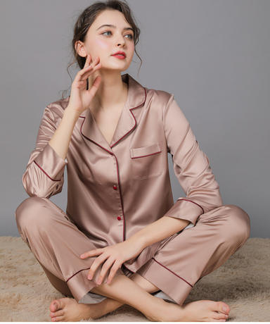 桑蚕丝睡衣女秋季长袖真丝家居服丝绸两件套装2026年新款冰丝薄款