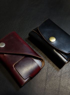 美国霍尔文horween Cxl卡包 零钱包 美式复古黑色酒红色