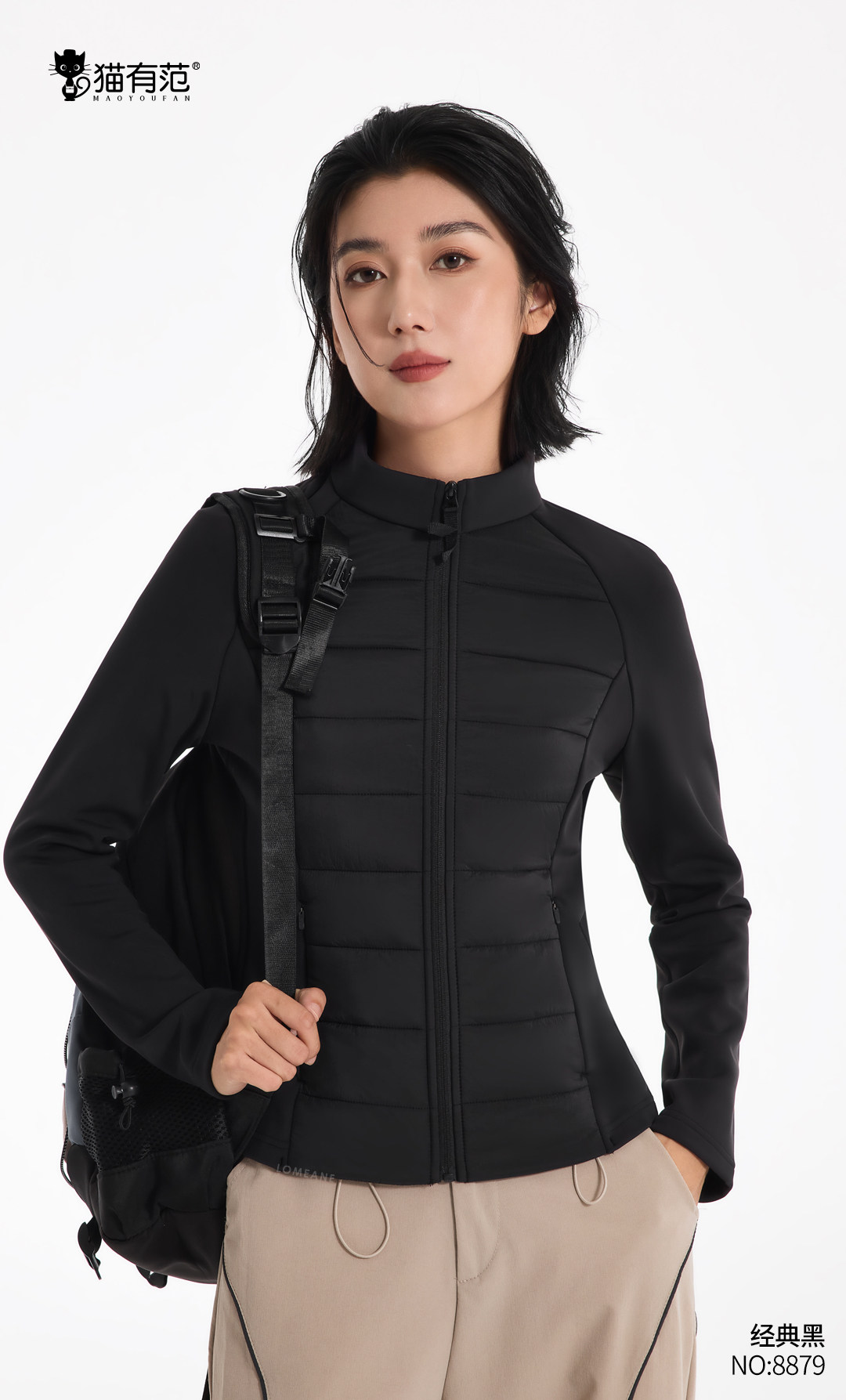 猫有范新款女士立领羊毛棉服小蛮腰修身保暖棉衣显瘦保暖外套8879