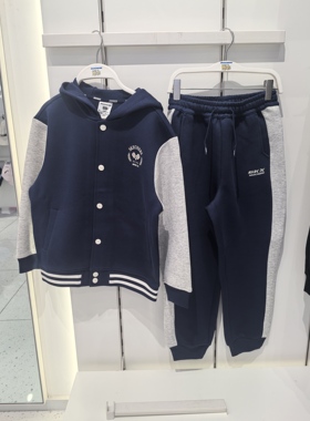 斯凯奇儿童2025新款男童运动套装棒球服外套+长裤套装L325B025