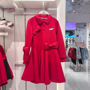 斯凯奇儿童2026春季 运动休闲连衣裙L126G061 新年系列女童时尚