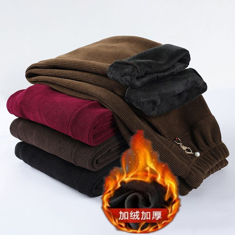 秋冬季加绒加厚灯芯绒女士直筒长裤子休闲时尚外穿显瘦百搭妈妈裤,女装/女士精品,卫裤,淘宝优惠券,粉丝福利购,淘宝优惠卷