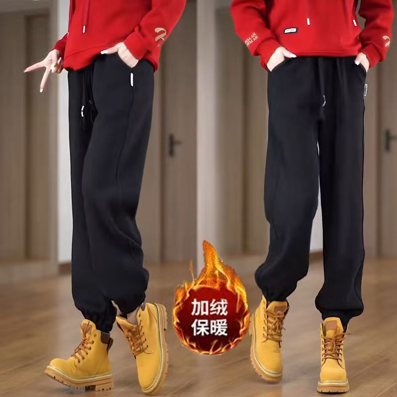 2025秋冬季加绒加厚休闲裤