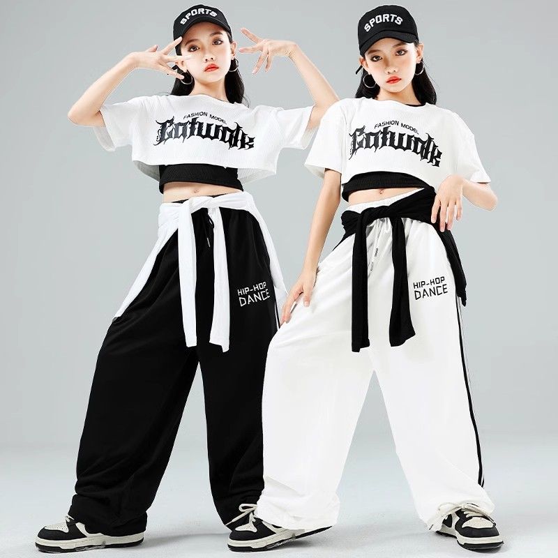 女童爵士舞服装女团jazz练功表演服少儿童hiphop街舞演出嘻哈潮流
