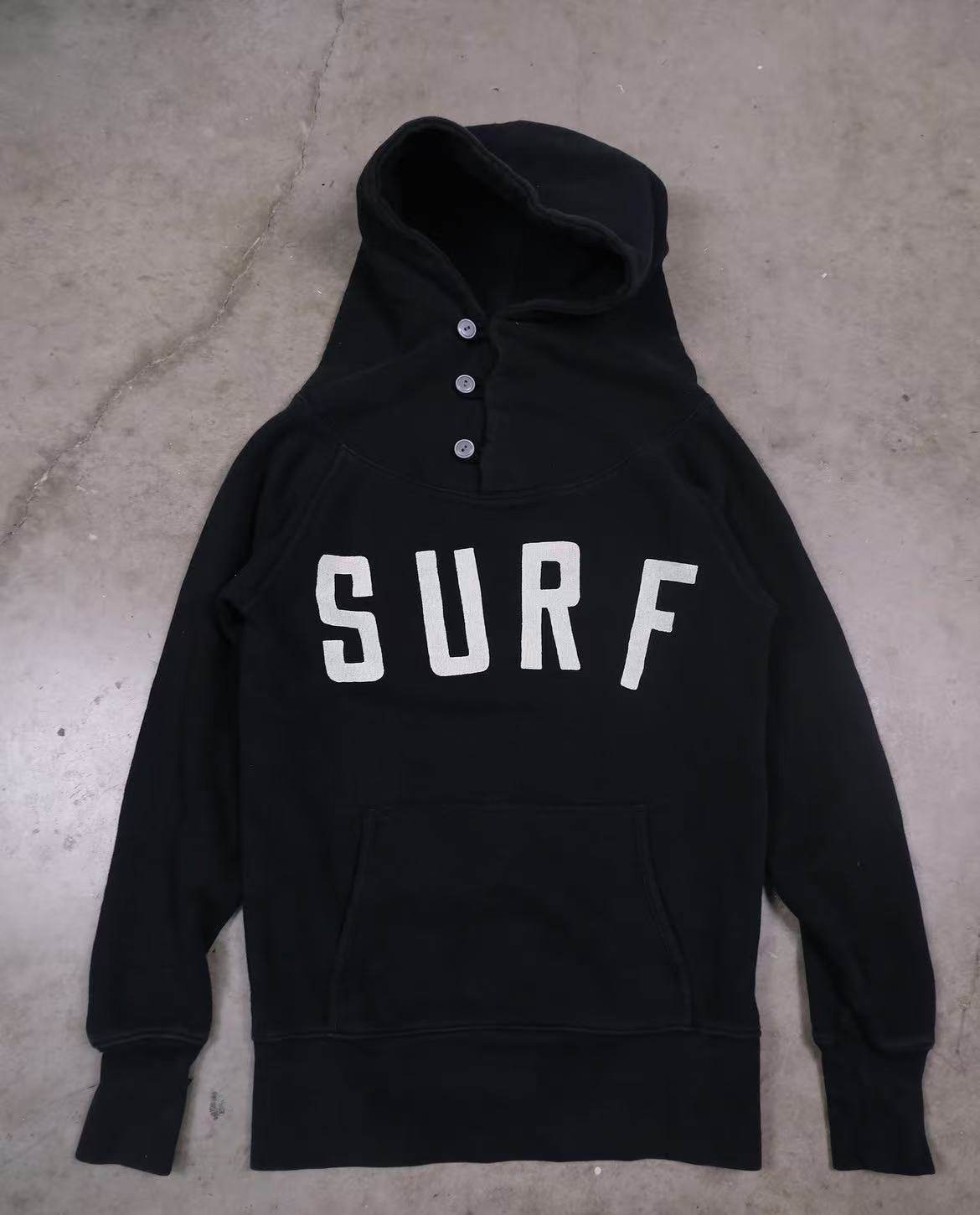 thumbnail for Autonomous Surf Spell Out Button Hoodie Surf Letter Button Hoodie Pullover Sweatshirt