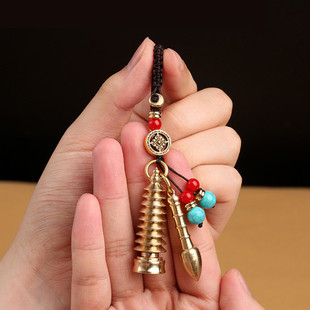 恩泽殿黄铜九层文昌塔和笔挂件朱砂金榜题名礼物工艺品摆件钥匙扣