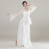 古典舞蹈服女飘逸身韵白色仙气纱衣舞蹈练功服大裙摆中国舞舞蹈服