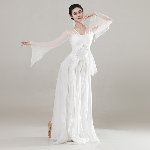 古典舞蹈服女飘逸身韵白色仙气