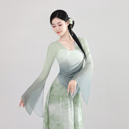 古典舞蹈服女飘逸弹力纱衣练功服