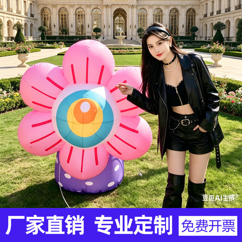 充气花朵气模网红打卡定制发光植物仿真卡通模型花卉景区美陈装饰