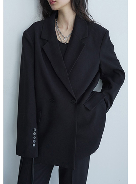 CHICVEN「浮世浪漫」简约高级感西装外套毛边无腰头休闲裤两件套