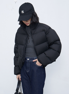 肯豆短款加厚羽绒服女冬小个子面包服白鸭绒欧美ins外套