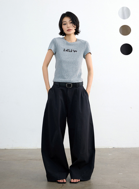 饭馆 量感杨桃裤 立体廓形微肌理感百搭独特休闲裤长裤女