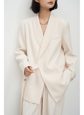 设计感绑带西装外套两件套女春秋新款高级感宽松休闲外套潮