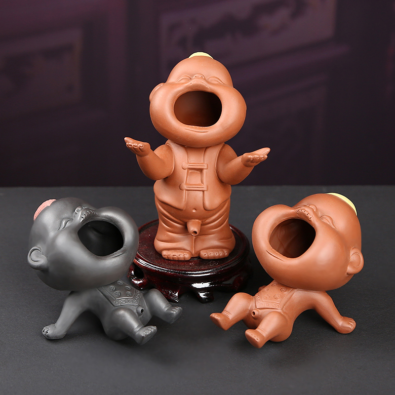 紫砂茶宠摆件精品可养创意喷水