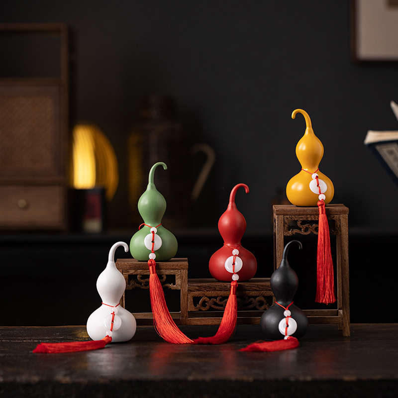陶瓷创意大小号闭口葫芦茶宠摆件