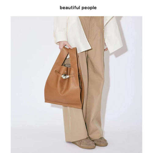 beautiful people新款法式时尚百搭手提包单肩斜跨包