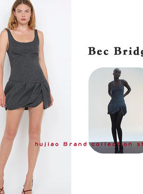 煳椒 Bec bridge 背心裙花苞裙摆U领收腰迷你吊带连衣裙女