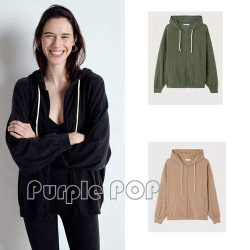 POP买手店 American vintage 美式慵懒连帽拉链百搭休闲外套
