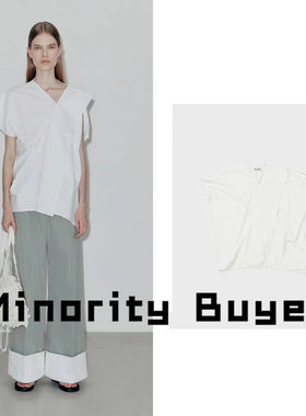 Minority买手店 LOW CLASSIC 22夏新款休闲百搭不对称白色衬衫