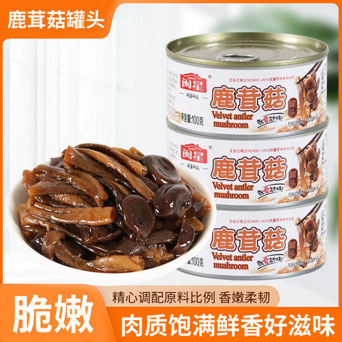 闽星【8罐】鹿茸菇罐头即食下饭菜下酒菜早餐开胃凉拌小菜批发