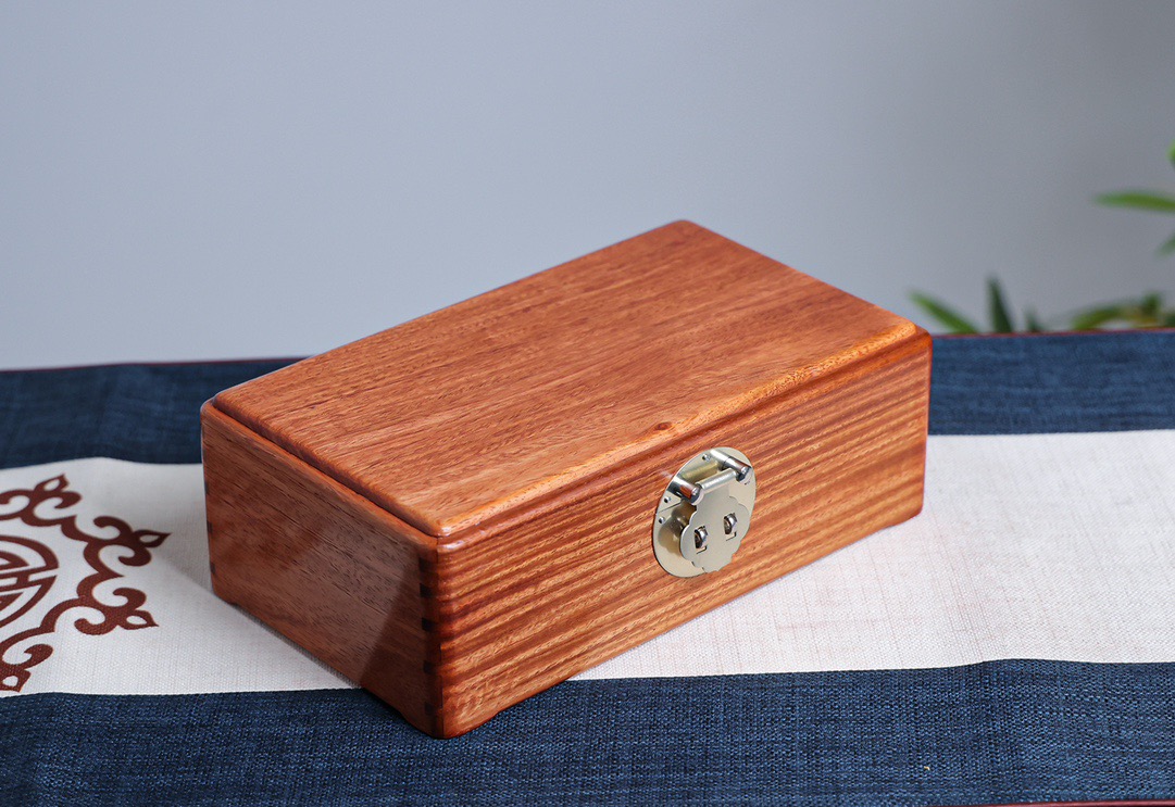 缅甸花梨木首饰盒实木收纳盒中国风古典收纳盒木制雕花中式珠宝盒