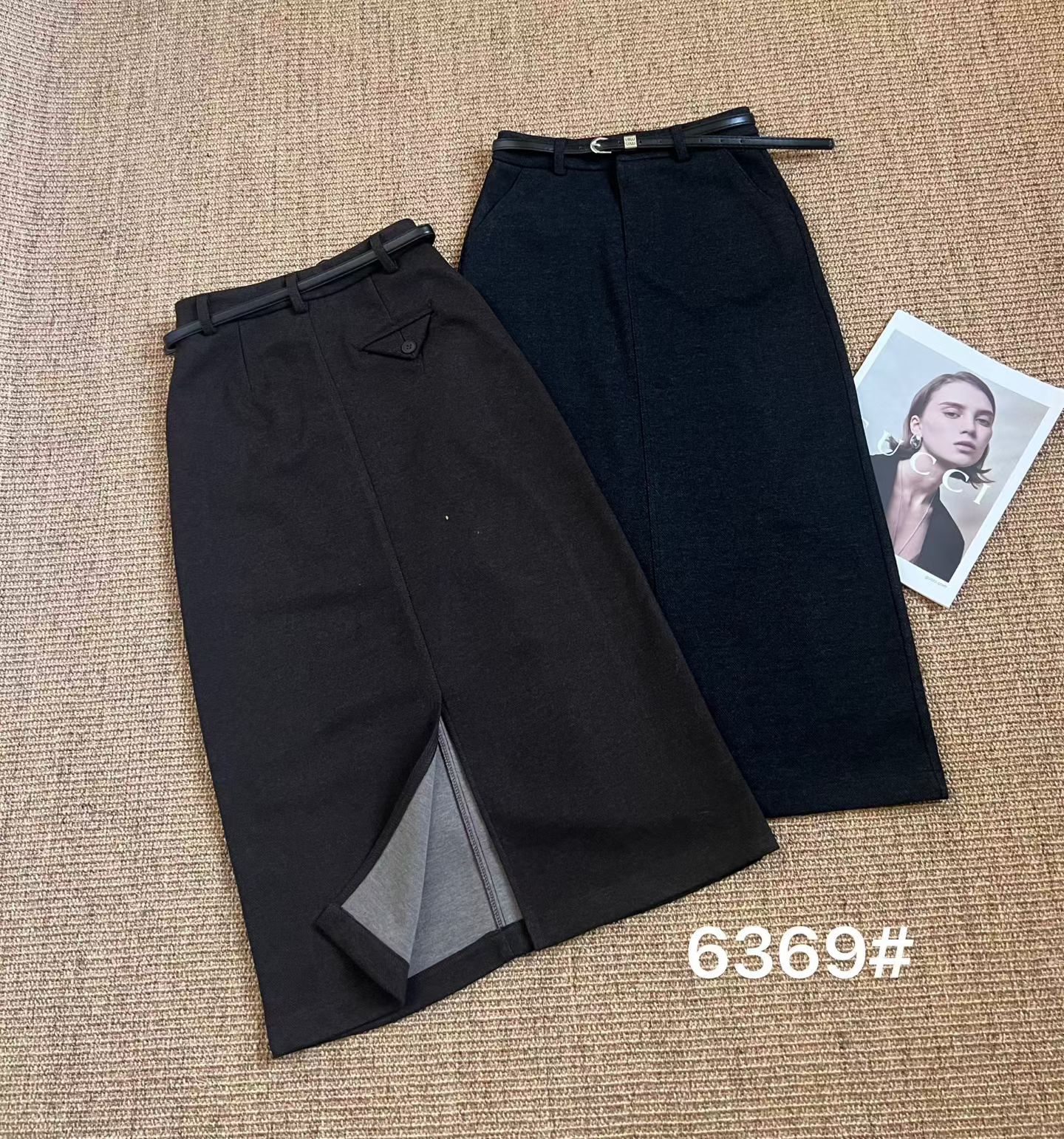 潮流坊后开衩半身裙女2025秋冬季高腰宽松显瘦中长裙百搭A字裙