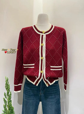 古示-冬上秋冬新高品质抗起球新年圣诞必入款针织开衫133081