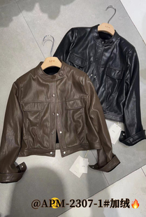 韩范酷飒风25冬超火加绒短款皮夹克小皮衣外套女款2025新款高级感