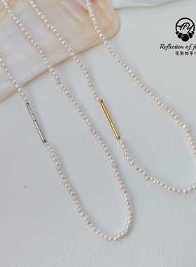 天然珍珠2-3mm极细baby珍珠项链女款轻奢小众设计感锁骨链颈项链