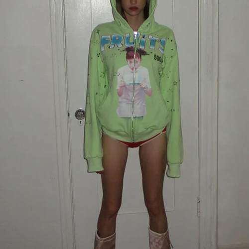 欧美Y2K开衫外套男女中性外套