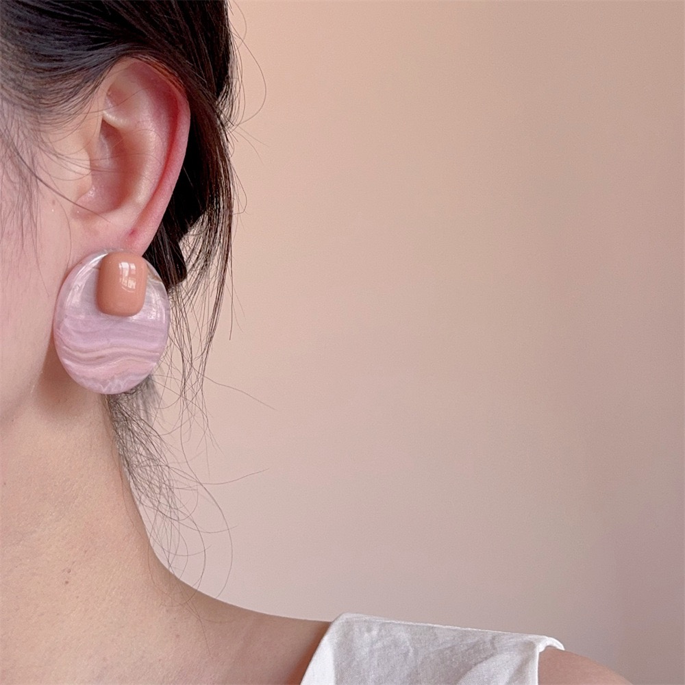 UNBOX手作 夸张几何耳环度假风耳坠简约百搭日常款(无耳洞款）