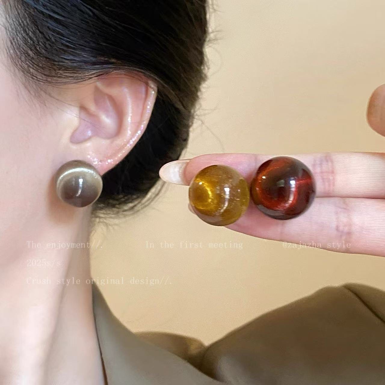 UNBOX手作夸张几何耳环度假风耳坠简约百搭日常款