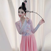儿童古典舞独舞剧目玉蝶幽香舞蹈服装 中国风女童飘逸大摆裙演出服