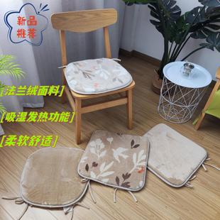 出口产品法兰绒印花吸湿发热餐椅凳子家庭办公室学生马蹄方形坐垫